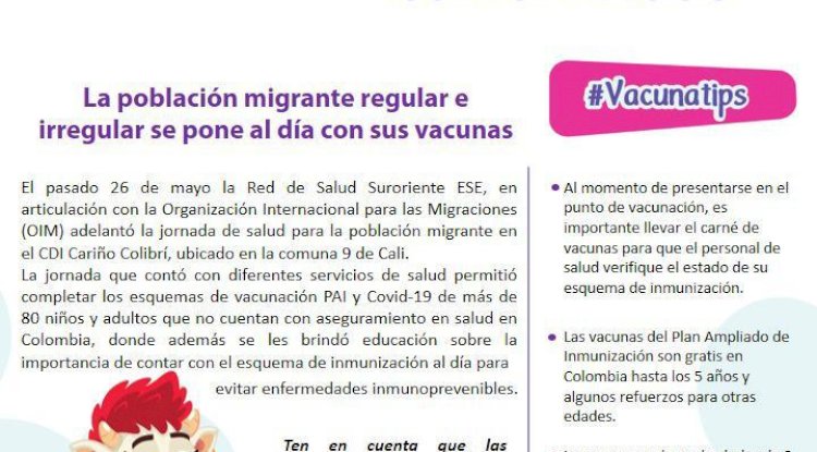 La población migrante regular e irregular se pone al día con sus vacunas