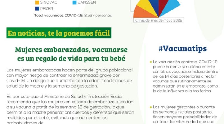 mujeres embarazadas, vacunarse es un regalo de vida para tu bebé